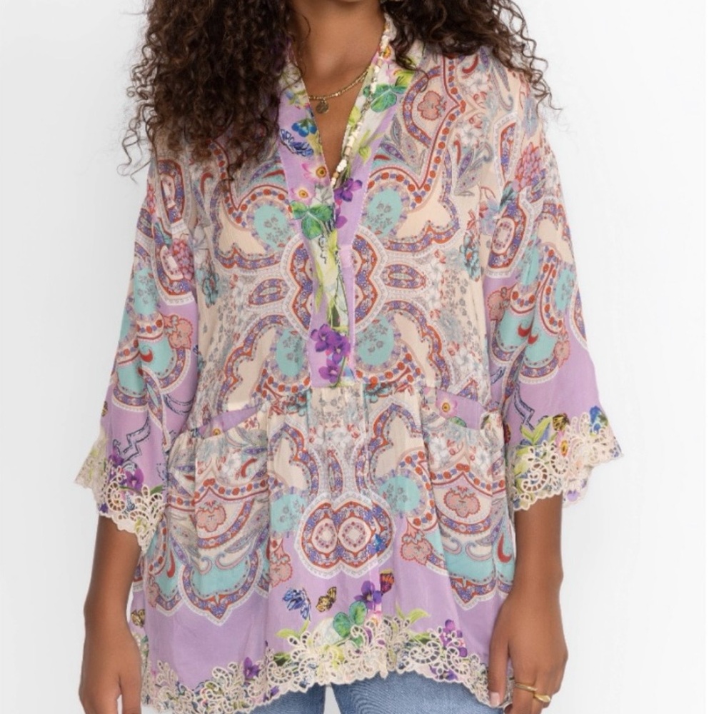Johnny Was Tia Tunic Kimono in Greenridge Scarf Print. Size XL. Brand new!